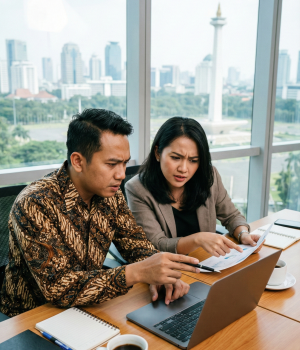 Dua sedang berdiskusi - portrait
